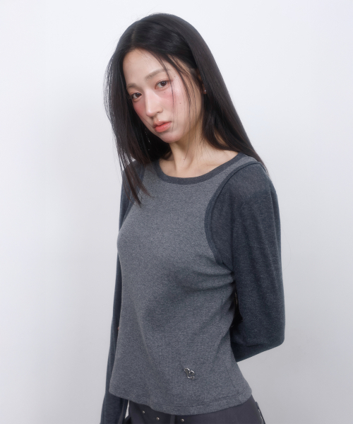 LMR(エルエムアール)の「スリムリブレイヤード長袖Tシャツグレー(Tシャツ/カットソー・レディース・チャコールグレー・SMALL/MEDIUM)」の17枚目の写真
