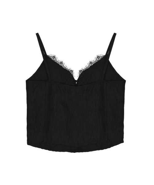 NICK&NICOLE(ニックアンドニコール)の「SATIN LACE CAMI TOP_BLACK(Tシャツ/カットソー・レディース・その他・FREE)」の2枚目の写真