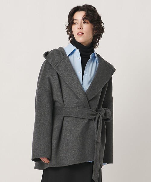 MARW UNITED ARROWS(マルゥ ユナイテッドアローズ)の「<MARW UNITED ARROWS>フーデッド リバー ミドルコート(その他アウター・レディース・ダークグレー/ブラック・38/36)」の2枚目の写真