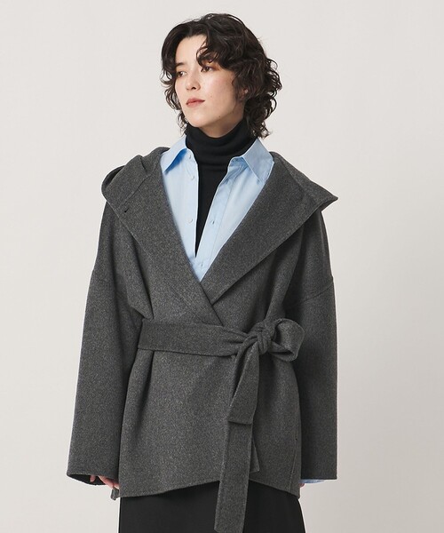 MARW UNITED ARROWS(マルゥ ユナイテッドアローズ)の「<MARW UNITED ARROWS>フーデッド リバー ミドルコート(その他アウター・レディース・ダークグレー/ブラック・38/36)」の3枚目の写真