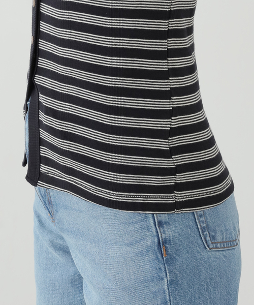 OUTDOOR PRODUCTS（アウトドアプロダクツ）の「miller prib Henley tank（Tシャツ/カットソー・レディース・ブラック系その他/チャコールグレー/キャメル・FREE）」の7枚目の写真