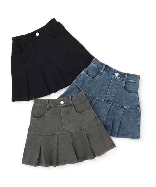 LOVETOXIC(ラブトキシック)の「【みんなの声/ストレッチ】\nデニムライクカットプリーツスカート(スカート・キッズ・グレー/ブラック/ブルー・L:160cm/130cm/M:150cm/S:140cm)」の11枚目の写真