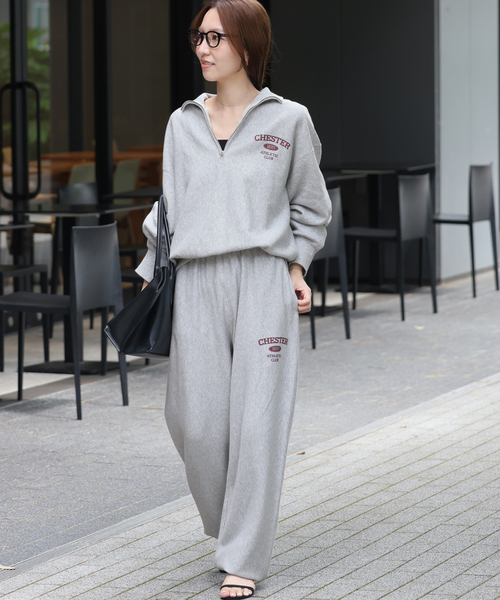 JOURNAL STANDARD relume(ジャーナルスタンダード レリューム)の「ロゴスウェットパンツ(スウェットパンツ・レディース・グレー/レッド・FREE)」の4枚目の写真