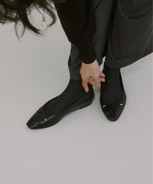 RODE SKO(ロデスコ)の「『WEB/一部店舗限定』撥水スクエアバレエシューズ(バレエシューズ・レディース・ゴールド/ブラウン系その他/ボルドー/ブラック・24/22.5/24.5/23.5/23)」の17枚目の写真