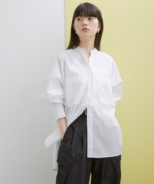 サロンアダムエロペ　シャツ　長袖　白　美品　アダムエロペ　ブラウス　コットン ブランド古着】長袖ブラウス（シャツ/ブラウス）｜ADAM ET ROPE
