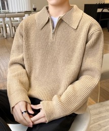 【26年秋冬新作アイテム】畔編みハーフジップニット