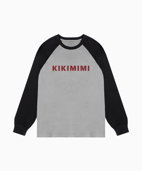 KIKIMIMI(キキミミ)の「KIKIMIMI FONT RAGLAN RIB LONGSLEEVES (MELANGE)(Tシャツ/カットソー・レディース・チャコールグレー・SMALL/MEDIUM/LARGE)」の2枚目の写真