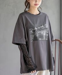 レースレイヤード風長袖T