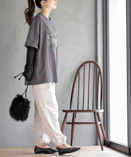 rps(アールピーエス)の「レースレイヤード風長袖T(Tシャツ/カットソー・レディース・チャコールグレー/ブラック/オフホワイト・フリー)」の21枚目の写真