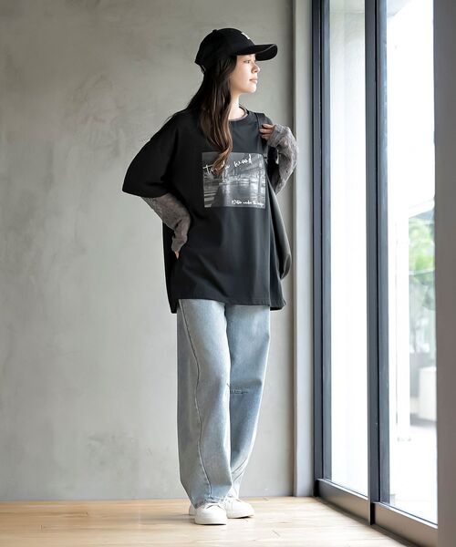 rps(アールピーエス)の「レースレイヤード風長袖T(Tシャツ/カットソー・レディース・チャコールグレー/ブラック/オフホワイト・フリー)」の14枚目の写真