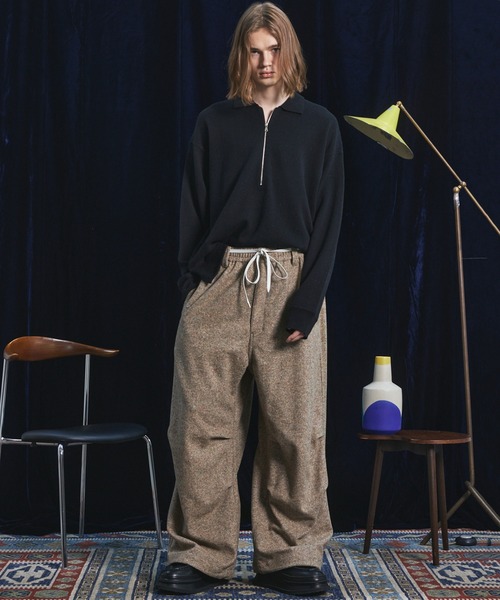 MAISON SPECIAL（メゾンスペシャル）の「《UNISEX》シャイニーストライプへリンボーンプライムオーバーハーフジップニット/Shiny Stripe Herringbone Prime-Over Half-Zip Sweater【MAISON SPECIAL/メゾンスペシャル】■セットアップ対応■（ニット/セーター・メンズ・チャコールグレー/ブラック・0/1/2）」の21枚目の写真