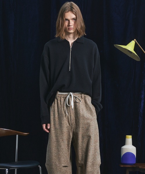 MAISON SPECIAL（メゾンスペシャル）の「《UNISEX》シャイニーストライプへリンボーンプライムオーバーハーフジップニット/Shiny Stripe Herringbone Prime-Over Half-Zip Sweater【MAISON SPECIAL/メゾンスペシャル】■セットアップ対応■（ニット/セーター・メンズ・チャコールグレー/ブラック・0/1/2）」の17枚目の写真