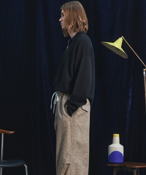 MAISON SPECIAL（メゾンスペシャル）の「《UNISEX》シャイニーストライプへリンボーンプライムオーバーハーフジップニット/Shiny Stripe Herringbone Prime-Over Half-Zip Sweater【MAISON SPECIAL/メゾンスペシャル】■セットアップ対応■（ニット/セーター・メンズ・チャコールグレー/ブラック・0/1/2）」の16枚目の写真