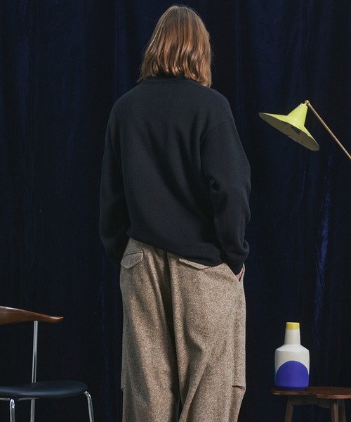 MAISON SPECIAL（メゾンスペシャル）の「《UNISEX》シャイニーストライプへリンボーンプライムオーバーハーフジップニット/Shiny Stripe Herringbone Prime-Over Half-Zip Sweater【MAISON SPECIAL/メゾンスペシャル】■セットアップ対応■（ニット/セーター・メンズ・チャコールグレー/ブラック・0/1/2）」の15枚目の写真
