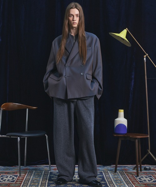 MAISON SPECIAL（メゾンスペシャル）の「《UNISEX》シャイニーストライプへリンボーンプライムオーバーハーフジップニット/Shiny Stripe Herringbone Prime-Over Half-Zip Sweater【MAISON SPECIAL/メゾンスペシャル】■セットアップ対応■（ニット/セーター・メンズ・チャコールグレー/ブラック・0/1/2）」の19枚目の写真
