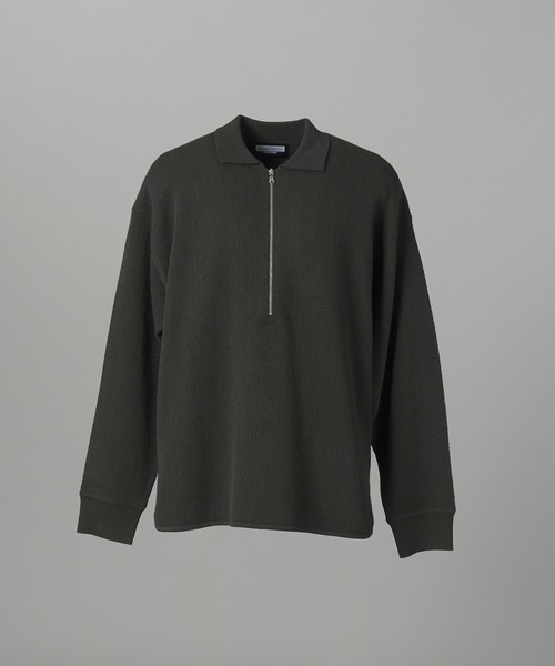 MAISON SPECIAL（メゾンスペシャル）の「《UNISEX》シャイニーストライプへリンボーンプライムオーバーハーフジップニット/Shiny Stripe Herringbone Prime-Over Half-Zip Sweater【MAISON SPECIAL/メゾンスペシャル】■セットアップ対応■（ニット/セーター・メンズ・チャコールグレー/ブラック・0/1/2）」の11枚目の写真