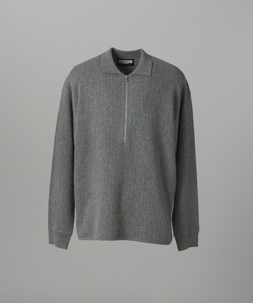 MAISON SPECIAL（メゾンスペシャル）の「《UNISEX》シャイニーストライプへリンボーンプライムオーバーハーフジップニット/Shiny Stripe Herringbone Prime-Over Half-Zip Sweater【MAISON SPECIAL/メゾンスペシャル】■セットアップ対応■（ニット/セーター・メンズ・チャコールグレー/ブラック・0/1/2）」の10枚目の写真