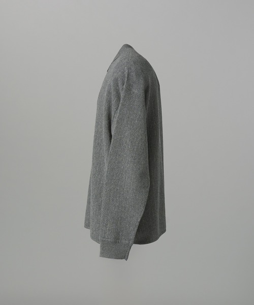 MAISON SPECIAL（メゾンスペシャル）の「《UNISEX》シャイニーストライプへリンボーンプライムオーバーハーフジップニット/Shiny Stripe Herringbone Prime-Over Half-Zip Sweater【MAISON SPECIAL/メゾンスペシャル】■セットアップ対応■（ニット/セーター・メンズ・チャコールグレー/ブラック・0/1/2）」の9枚目の写真
