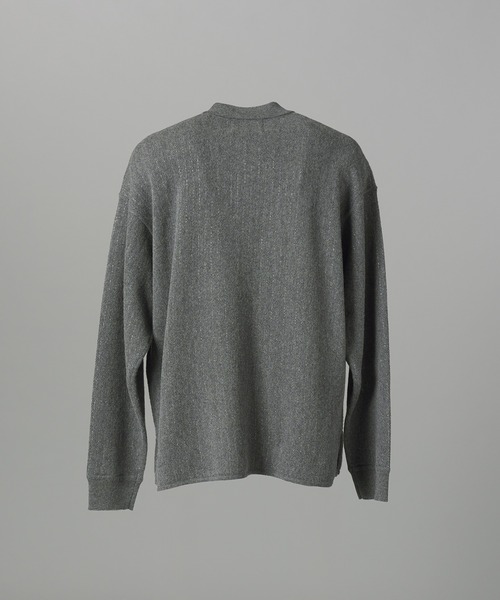 MAISON SPECIAL（メゾンスペシャル）の「《UNISEX》シャイニーストライプへリンボーンプライムオーバーハーフジップニット/Shiny Stripe Herringbone Prime-Over Half-Zip Sweater【MAISON SPECIAL/メゾンスペシャル】■セットアップ対応■（ニット/セーター・メンズ・チャコールグレー/ブラック・0/1/2）」の8枚目の写真