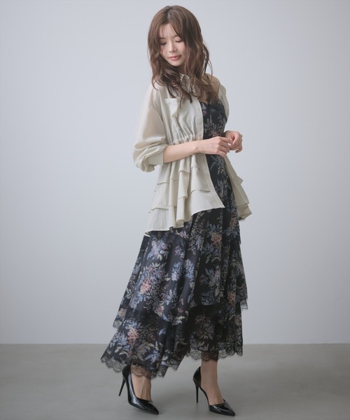 AND COUTURE(アンドクチュール)の「エクラフルールプリントワンピース(ワンピース・レディース・ブラック/ブルー・FREE)」の20枚目の写真