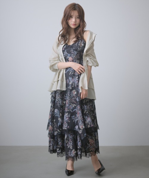 AND COUTURE(アンドクチュール)の「エクラフルールプリントワンピース(ワンピース・レディース・ブラック/ブルー・FREE)」の21枚目の写真