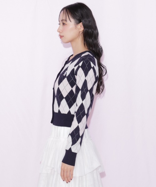JILL by JILL STUART(ジルバイジルスチュアート)の「<BEARシリーズ>ラメアーガイルニット(ニット/セーター・レディース・ネイビー系1/ピンク系その他/ブラウン系その他/ブルー系その他・FREE)」の7枚目の写真