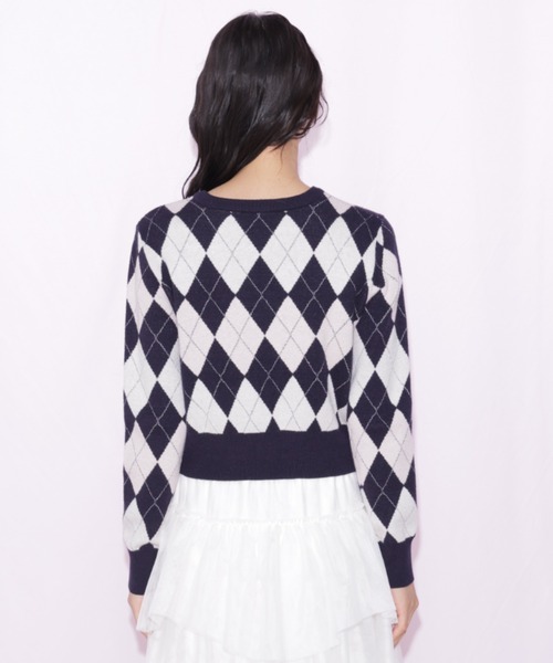 JILL by JILL STUART(ジルバイジルスチュアート)の「<BEARシリーズ>ラメアーガイルニット(ニット/セーター・レディース・ネイビー系1/ピンク系その他/ブラウン系その他/ブルー系その他・FREE)」の8枚目の写真
