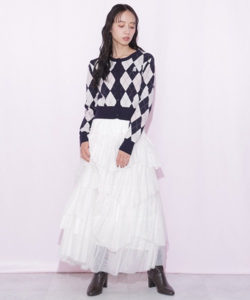 JILL by JILL STUART(ジルバイジルスチュアート)の「<BEARシリーズ>ラメアーガイルニット(ニット/セーター・レディース・ネイビー系1/ピンク系その他/ブラウン系その他/ブルー系その他・FREE)」の5枚目の写真