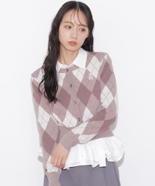 JILL by JILL STUART(ジルバイジルスチュアート)の「<BEARシリーズ>ラメアーガイルニット(ニット/セーター・レディース・ネイビー系1/ピンク系その他/ブラウン系その他/ブルー系その他・FREE)」の19枚目の写真