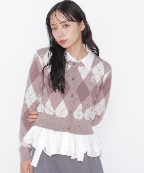 JILL by JILL STUART(ジルバイジルスチュアート)の「<BEARシリーズ>ラメアーガイルニット(ニット/セーター・レディース・ネイビー系1/ピンク系その他/ブラウン系その他/ブルー系その他・FREE)」の18枚目の写真