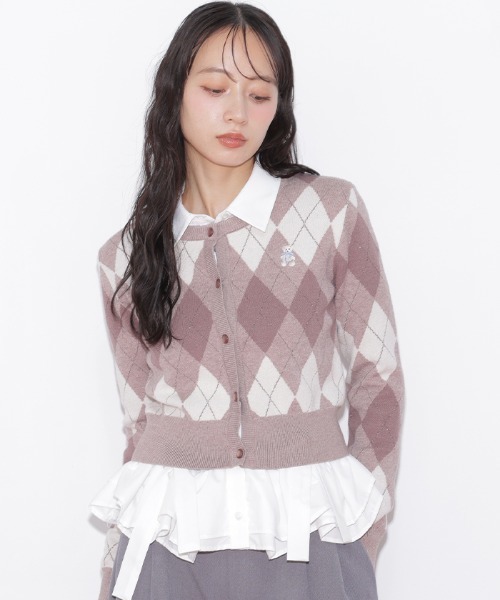 JILL by JILL STUART(ジルバイジルスチュアート)の「<BEARシリーズ>ラメアーガイルニット(ニット/セーター・レディース・ネイビー系1/ピンク系その他/ブラウン系その他/ブルー系その他・FREE)」の20枚目の写真