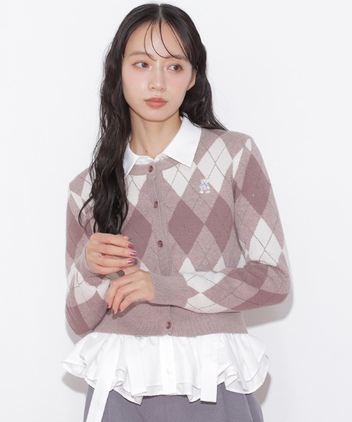 JILL by JILL STUART(ジルバイジルスチュアート)の「<BEARシリーズ>ラメアーガイルニット(ニット/セーター・レディース・ネイビー系1/ピンク系その他/ブラウン系その他/ブルー系その他・FREE)」の21枚目の写真