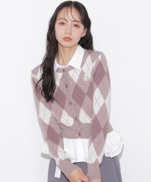 JILL by JILL STUART(ジルバイジルスチュアート)の「<BEARシリーズ>ラメアーガイルニット(ニット/セーター・レディース・ネイビー系1/ピンク系その他/ブラウン系その他/ブルー系その他・FREE)」の17枚目の写真