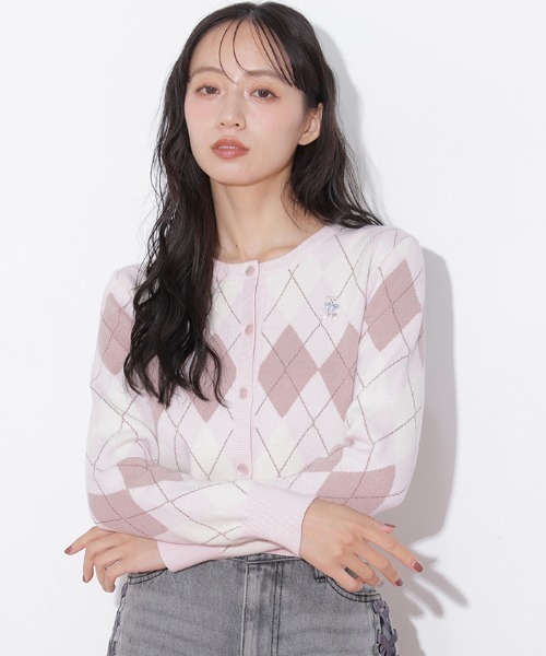 JILL by JILL STUART(ジルバイジルスチュアート)の「<BEARシリーズ>ラメアーガイルニット(ニット/セーター・レディース・ネイビー系1/ピンク系その他/ブラウン系その他/ブルー系その他・FREE)」の11枚目の写真