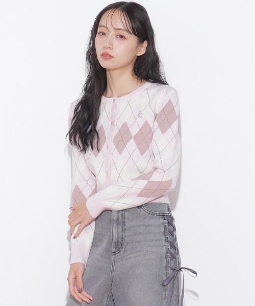 JILL by JILL STUART(ジルバイジルスチュアート)の「<BEARシリーズ>ラメアーガイルニット(ニット/セーター・レディース・ネイビー系1/ピンク系その他/ブラウン系その他/ブルー系その他・FREE)」の13枚目の写真