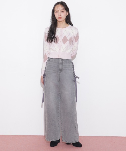 JILL by JILL STUART(ジルバイジルスチュアート)の「<BEARシリーズ>ラメアーガイルニット(ニット/セーター・レディース・ネイビー系1/ピンク系その他/ブラウン系その他/ブルー系その他・FREE)」の14枚目の写真