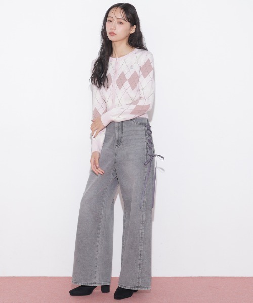 JILL by JILL STUART(ジルバイジルスチュアート)の「<BEARシリーズ>ラメアーガイルニット(ニット/セーター・レディース・ネイビー系1/ピンク系その他/ブラウン系その他/ブルー系その他・FREE)」の16枚目の写真