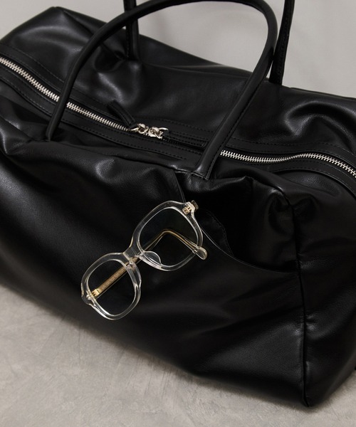 ADAM ET ROPE'(アダムエロペ)の「【WEB限定】ソフトレザーライクボストンバッグ(ボストンバッグ・レディース・ベージュ/ブラック・FREE)」の4枚目の写真