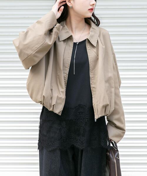 ITEMS URBANRESEARCH(アイテムズ アーバンリサーチ)の「バルーンブルゾン(ブルゾン・レディース・グリーン系その他/ベージュ・FREE)」の1枚目の写真