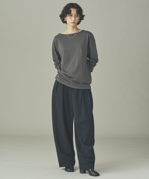 Curensology（カレンソロジー）の「Curensology(カレンソロジー)/ライトテリードロストプルオーバー（Tシャツ/カットソー・レディース・チャコールグレー/ブラック・FREE）」の12枚目の写真
