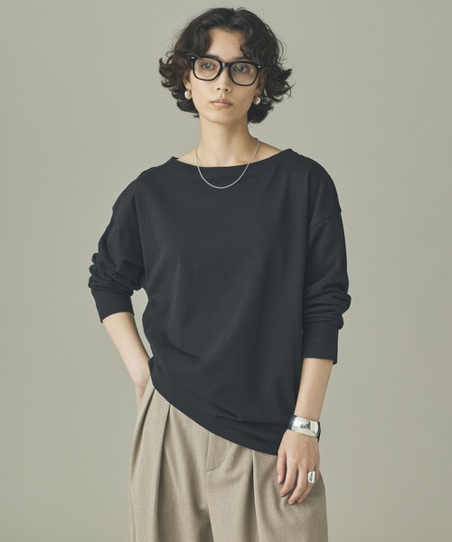 Curensology（カレンソロジー）の「Curensology(カレンソロジー)/ライトテリードロストプルオーバー（Tシャツ/カットソー・レディース・チャコールグレー/ブラック・FREE）」の3枚目の写真