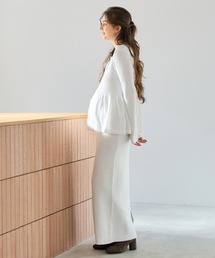 Rosemadame（ローズマダム）の「ペプラムニットカーディガン×ハラマキフレアスカート セットアップ（マタニティ対応）【授乳口付き/腹巻付き/産前産後】（マタニティウェア/グッズ）」