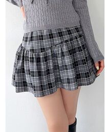 チェックミニフレアスカート【セットアップ着用可能】