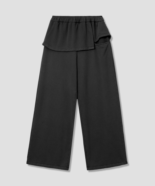Verdnt（バーダント）の「スカート レイヤード スウェットパンツ [チャコール]（スウェットパンツ・レディース・その他・SMALL/MEDIUM）」の4枚目の写真