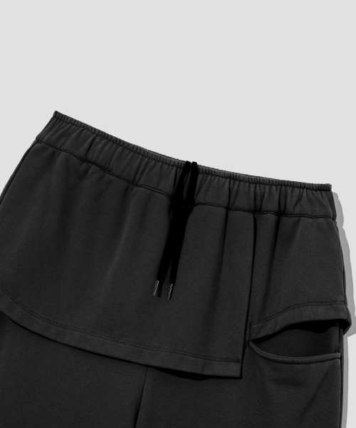 Verdnt（バーダント）の「スカート レイヤード スウェットパンツ [チャコール]（スウェットパンツ・レディース・その他・SMALL/MEDIUM）」の6枚目の写真