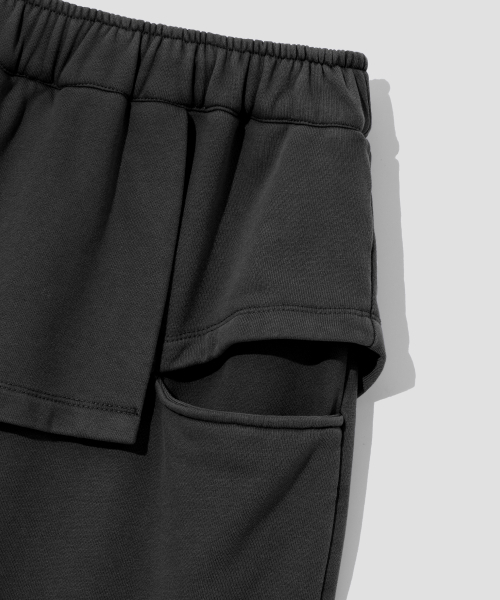 Verdnt（バーダント）の「スカート レイヤード スウェットパンツ [チャコール]（スウェットパンツ・レディース・その他・SMALL/MEDIUM）」の8枚目の写真