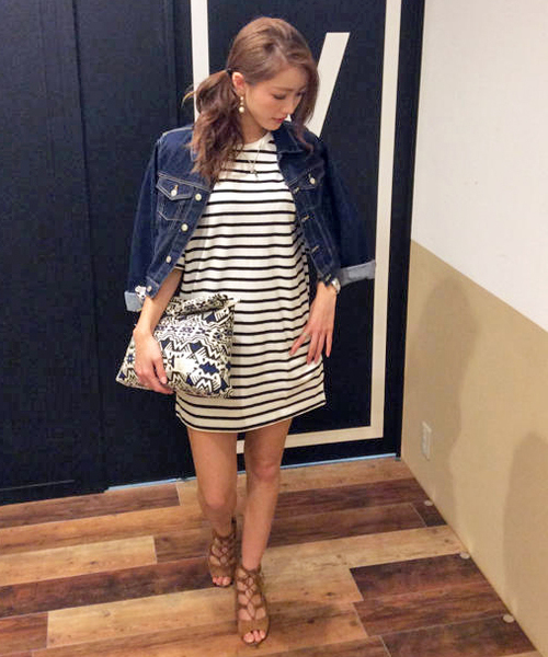 VENCEEXCHANGE（ヴァンスエクスチェンジ）の「ボーダーワンピース（ワンピース・レディース・ホワイト/ブラック・MEDIUM）」の2枚目の写真