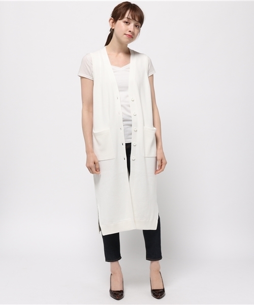 SLY（スライ）の「LONG HG GILET（ベスト・レディース・トップグレー/ホワイト/カーキ/ブラック/ベージュ・FREE）」の15枚目の写真