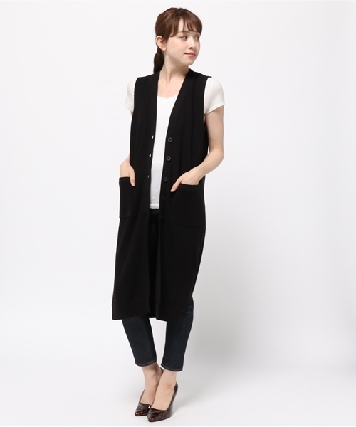 SLY（スライ）の「LONG HG GILET（ベスト・レディース・トップグレー/ホワイト/カーキ/ブラック/ベージュ・FREE）」の16枚目の写真