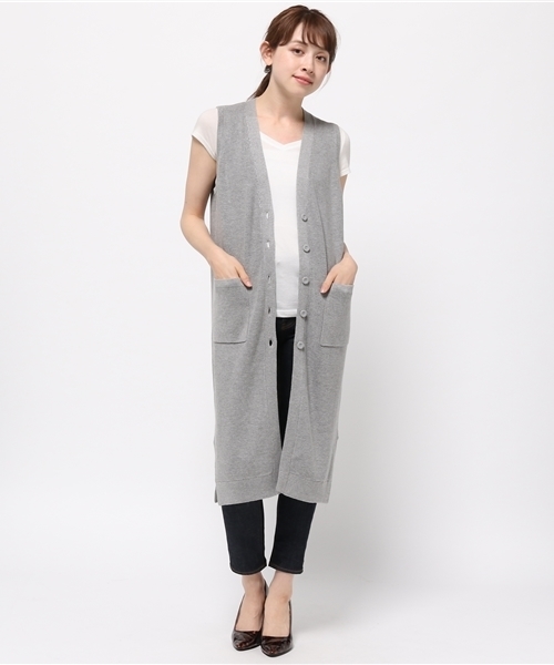 SLY（スライ）の「LONG HG GILET（ベスト・レディース・トップグレー/ホワイト/カーキ/ブラック/ベージュ・FREE）」の17枚目の写真